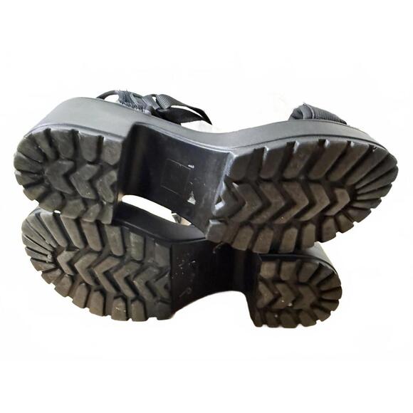 Koi Foowear Chunky Platform Sandals Women's Size 6 Black Block Heel Strappy Boho - Picture 2 of 6